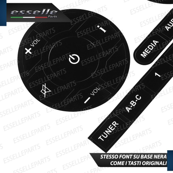 SET RICAMBIO PER TASTI AUTORADIO STEREO ORIGINALE PER FIAT 500 ADESIVI