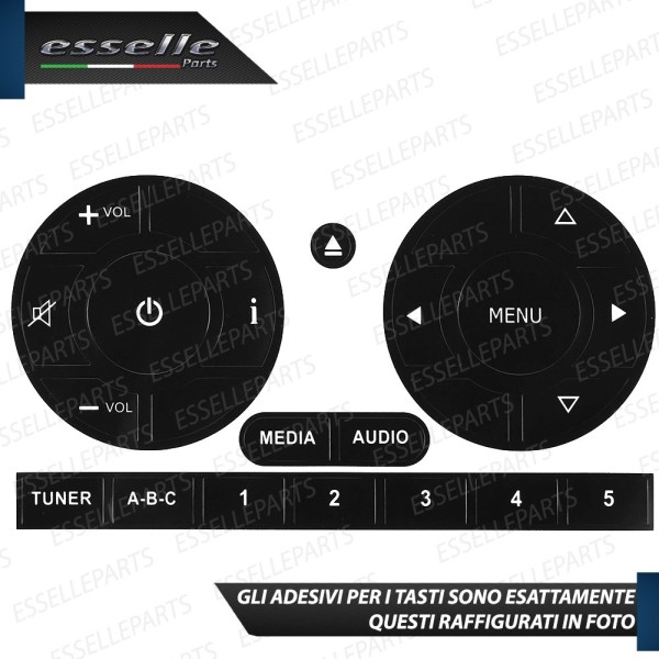 SET RICAMBIO PER TASTI AUTORADIO STEREO ORIGINALE PER FIAT 500 ADESIVI