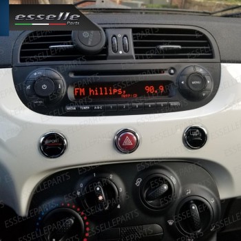SET RICAMBIO PER TASTI AUTORADIO STEREO ORIGINALE PER FIAT 500 ADESIVI