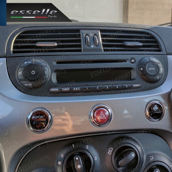 SET RICAMBIO PER TASTI AUTORADIO STEREO ORIGINALE PER FIAT 500 ADESIVI