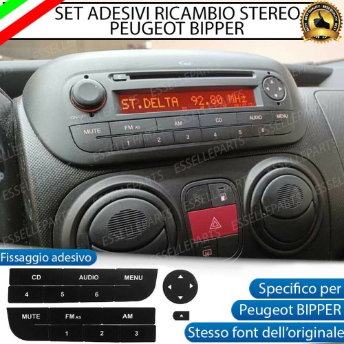 SET RICAMBIO PER TASTI AUTORADIO STEREO ORIGINALE PER PEUGEOT BIPPER ADESIVI