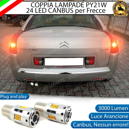 Coppia Frecce Posteriori PY21W 24 LED Canbus 3.0 per CITROEN C6