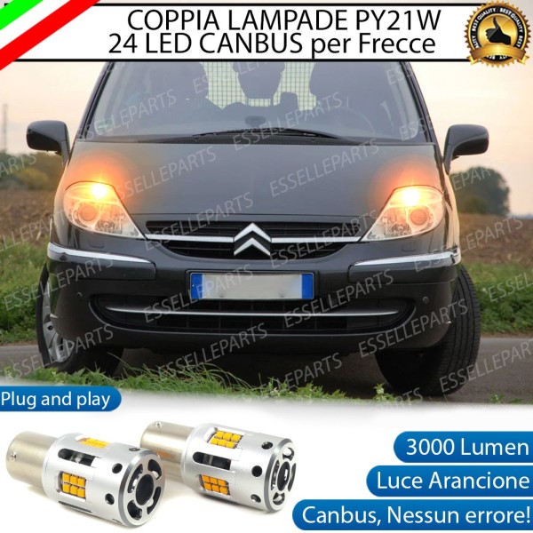 Coppia Frecce Anteriori PY21W 24 LED Canbus 3.0 per CITROEN C8