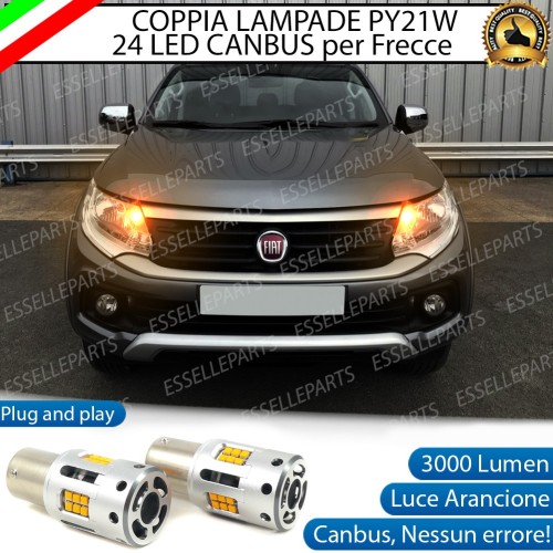 Coppia Frecce Anteriori PY21W 24 LED Canbus 3.0 per FIAT FULLBACK