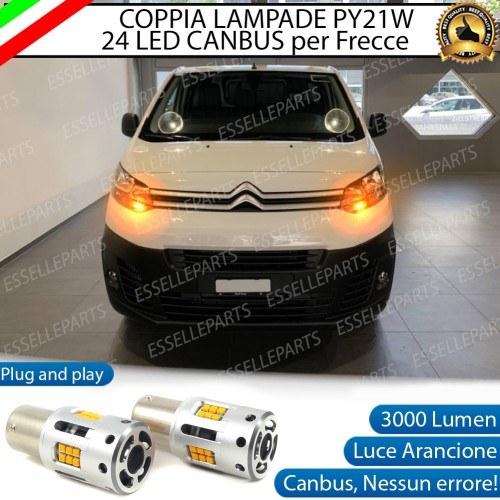 Coppia Frecce Anteriori PY21W 24 LED Canbus 3.0 per CITROEN JUMPY III