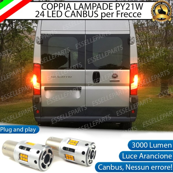 Coppia Frecce Posteriori PY21W 24 LED Canbus 3.0 per FIAT DUCATO III RESTYLING