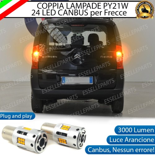 Coppia Frecce Posteriori PY21W 24 LED Canbus 3.0 per CITROEN NEMO
