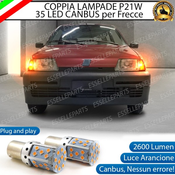 Coppia Frecce Anteriori P21W 35 LED Canbus FIAT CINQUECENTO con Plastica Arancioni
