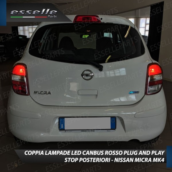 Coppia Lampade LED BAY15D Stop / Posizione Posteriori per NISSAN MICRA IV