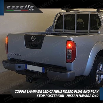 Coppia Lampade LED BAY15D Stop / Posizione Posteriori per NISSAN NAVARA D40
