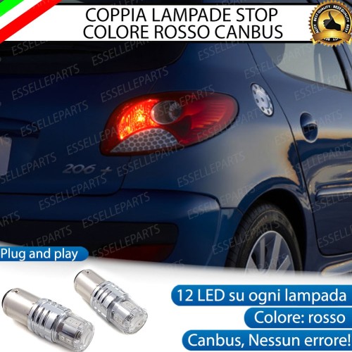Coppia Lampade LED BAY15D Stop / Posizione Posteriori per PEUGEOT 206+