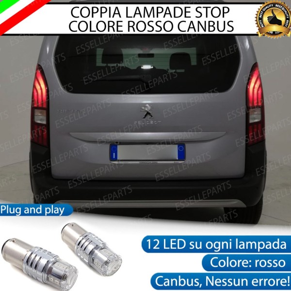 Coppia Lampade LED BAY15D Stop / Posizione Posteriori per PEUGEOT RIFTER