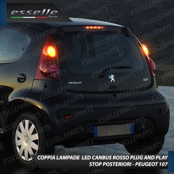 Coppia Lampade LED BAY15D Stop / Posizione Posteriori per PEUGEOT 107