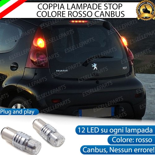 Coppia Lampade LED BAY15D Stop / Posizione Posteriori per PEUGEOT 107