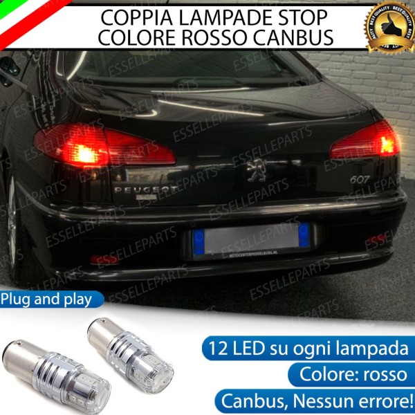 Coppia Lampade LED BAY15D Stop / Posizione Posteriori per PEUGEOT 607