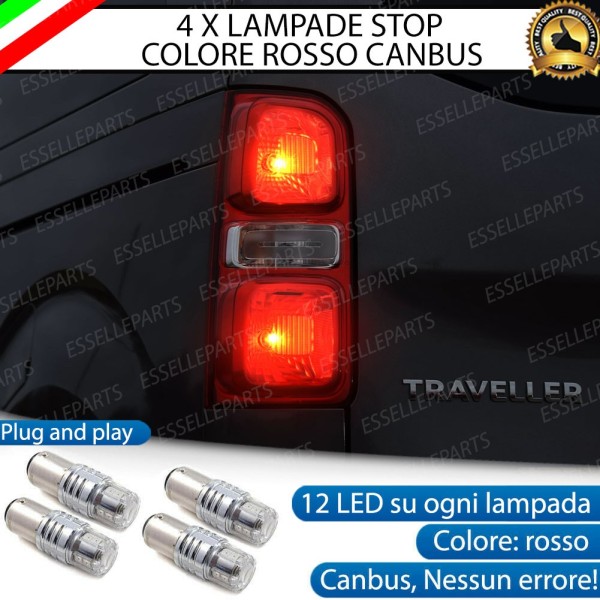 4 X Lampade LED BAY15D Stop / Posizione Posteriori per PEUGEOT TRAVELLER