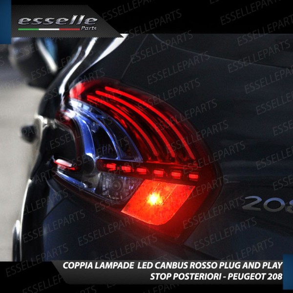 Coppia Lampade LED P21W Stop Posteriori per PEUGEOT 208