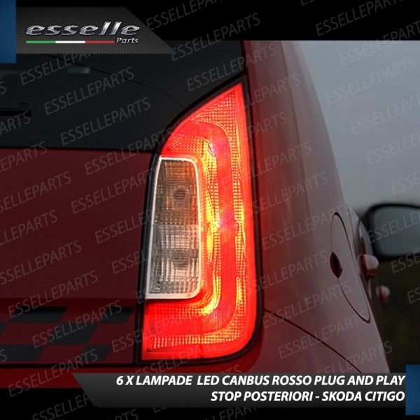 6 X Lampade LED BAY15D Stop / Posizione Posteriori per SKODA CITIGO