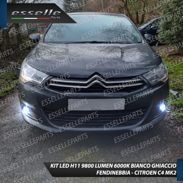 Kit Full LED Fendinebbia H11 9800 Lumen 6000K bianco per CITROEN C4 MK2 PRE-RESTYLING
