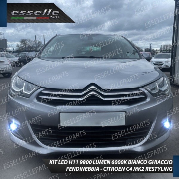 Kit Full LED Fendinebbia H11 9800 Lumen 6000K bianco per CITROEN C4 MK2 RESTYLING