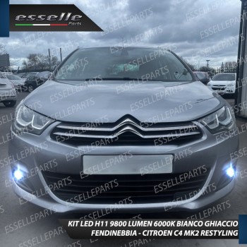 Kit Full LED Fendinebbia H11 9800 Lumen 6000K bianco per CITROEN C4 MK2 RESTYLING