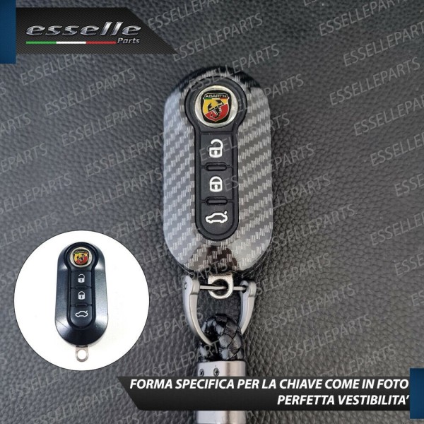 Cover - CARBON LOOK - in Plastica Rigida di protezione per chiave ABARTH 500 595 695