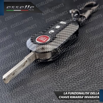 Cover - CARBON LOOK - in Plastica Rigida di protezione per chiave FIAT PANDA III