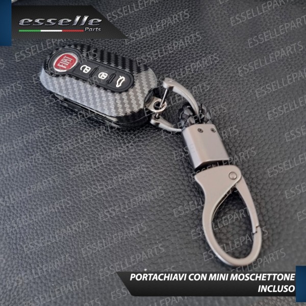 Cover - CARBON LOOK - in Plastica Rigida di protezione per chiave FIAT PANDA III