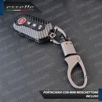 Cover - CARBON LOOK - in Plastica Rigida di protezione per chiave FIAT PANDA III