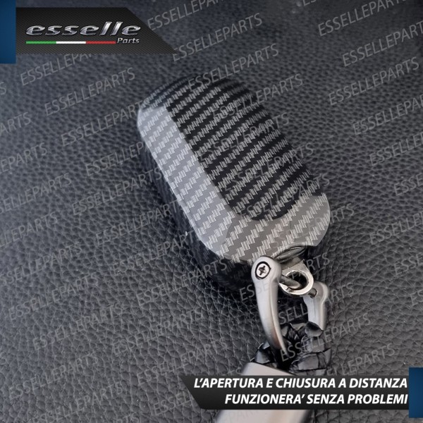 Cover - CARBON LOOK - in Plastica Rigida di protezione per chiave FIAT PUNTO EVO