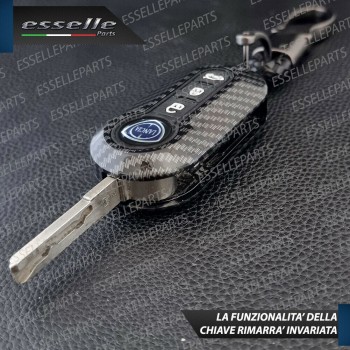 Cover - CARBON LOOK - in Plastica Rigida di protezione per chiave LANCIA DELTA III