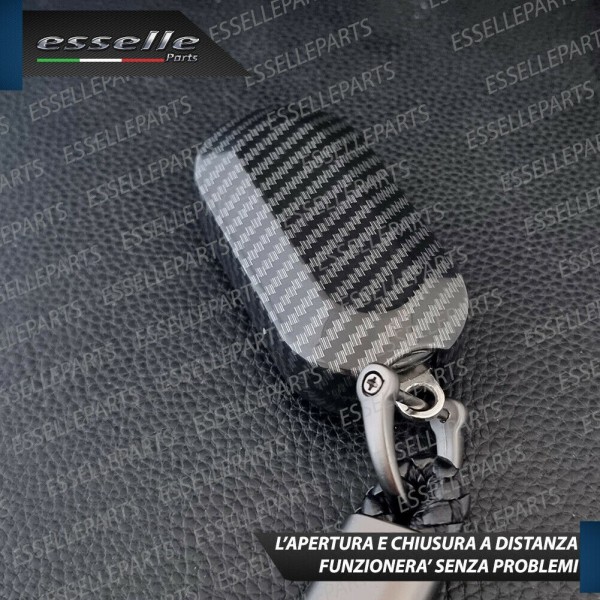 Cover - CARBON LOOK - in Plastica Rigida di protezione per chiave LANCIA DELTA III