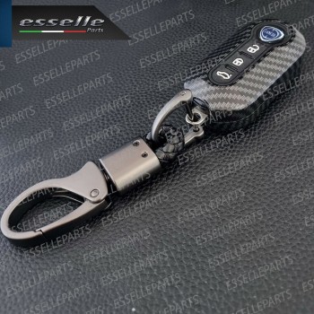 Cover - CARBON LOOK - in Plastica Rigida di protezione per chiave LANCIA MUSA RESTYLING