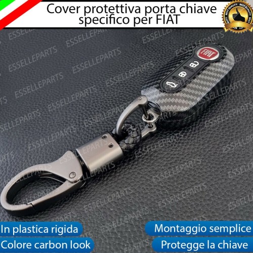 Cover - CARBON LOOK - in Plastica Rigida di protezione per chiave FIAT PUNTO EVO