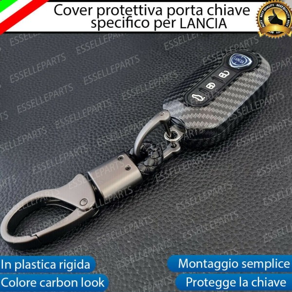 Cover - CARBON LOOK - in Plastica Rigida di protezione per chiave LANCIA DELTA III