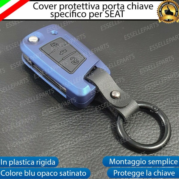 Cover - BLU SATINATO - in Plastica Rigida di protezione per chiave SEAT Leon 3 5F