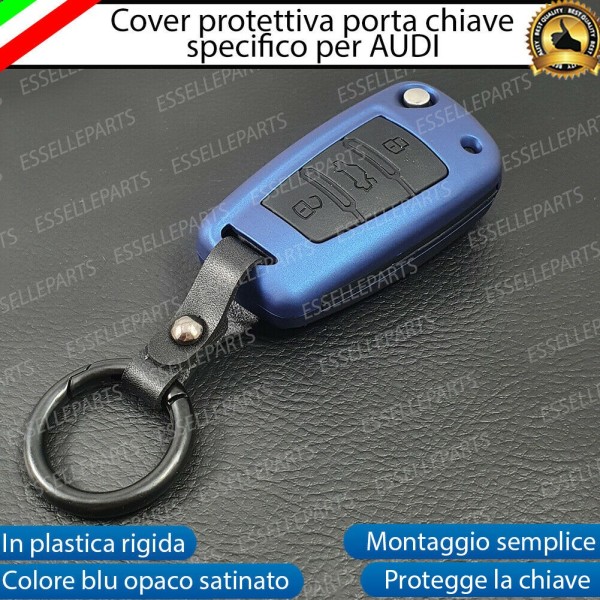 Cover - BLU SATINATO - in Plastica Rigida protezione per chiave Audi A3 8P 8PA RESTYLING