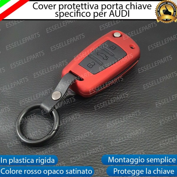 Cover - ROSSO SATINATO - in Plastica Rigida di protezione specifica per chiave Audi TT (8J)