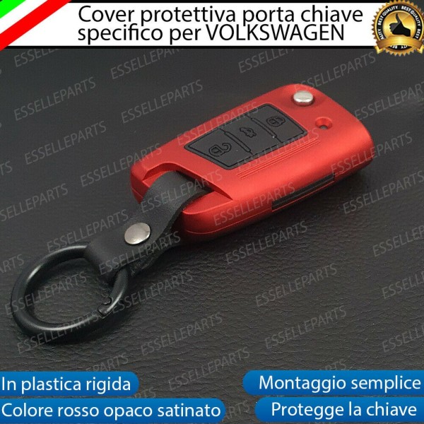 Cover - ROSSO SATINATO - in Plastica Rigida di protezione per chiave VW Touran 5T1