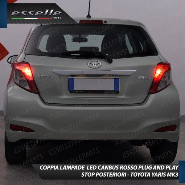 Coppia Lampade LED BAY15D Stop Posizione Posteriori per TOYOTA YARIS 3 CON FARI ALOGENI