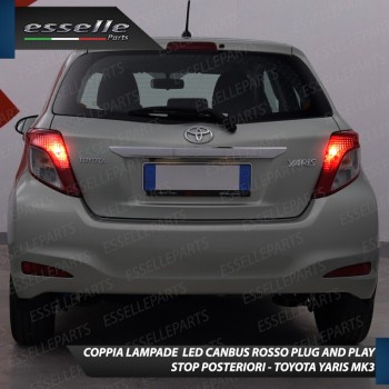 Coppia Lampade LED BAY15D Stop Posizione Posteriori per TOYOTA YARIS 3 CON FARI ALOGENI
