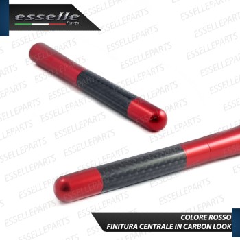 Antenna per auto EVGATSAUTO, antenna corta per radio a vite in fibra di  carbonio da 3 pollici adatta per la modifica universale dell'auto(Rosso)