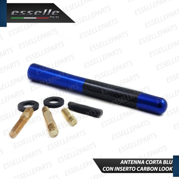 Antenna Corta 12cm - BLU - con finitura in Carbon Look
