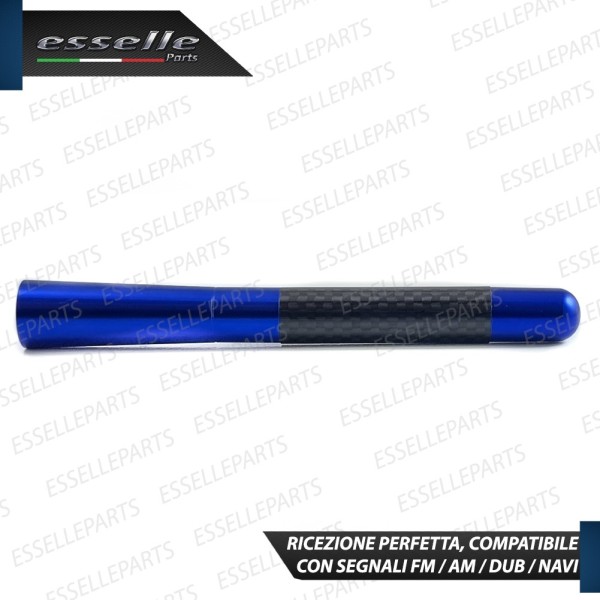 Antenna Corta 12cm - BLU - con finitura in Carbon Look