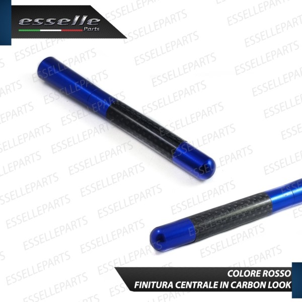 Antenna Corta 12cm - BLU - con finitura in Carbon Look