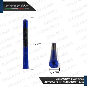 Antenna Corta 12cm - BLU - con finitura in Carbon Look