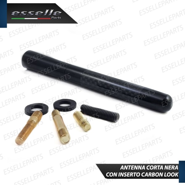 Antenna Corta 12cm - NERO - con finitura in Carbon Look