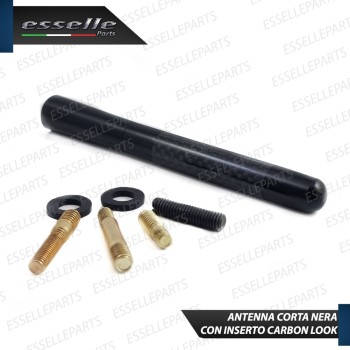 Antenna Corta 12cm - NERO - con finitura in Carbon Look