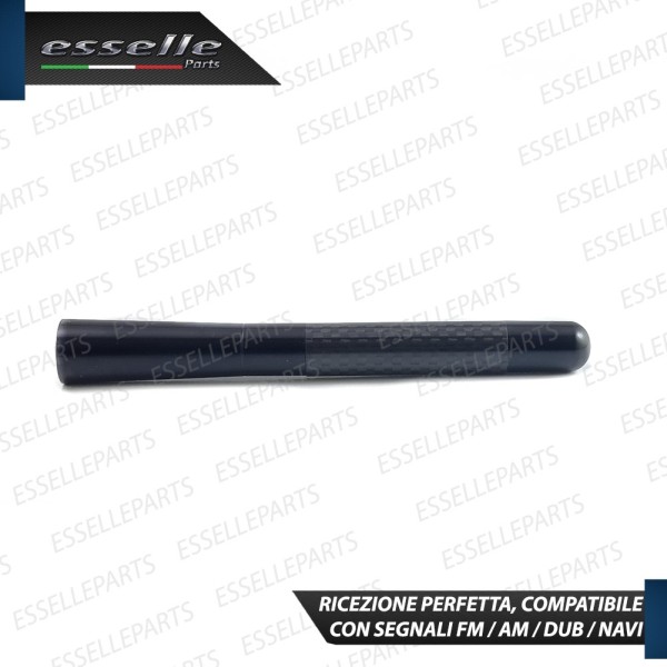 Antenna Corta 12cm - NERO - con finitura in Carbon Look