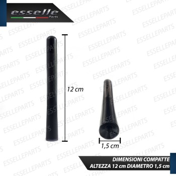 Antenna Corta 12cm - NERO - con finitura in Carbon Look